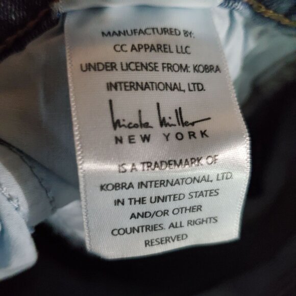 Nicole Miller Jeans Women Size 10 Blue Soho High Rise Ankle Slim Distressed Deni - Picture 6 of 14